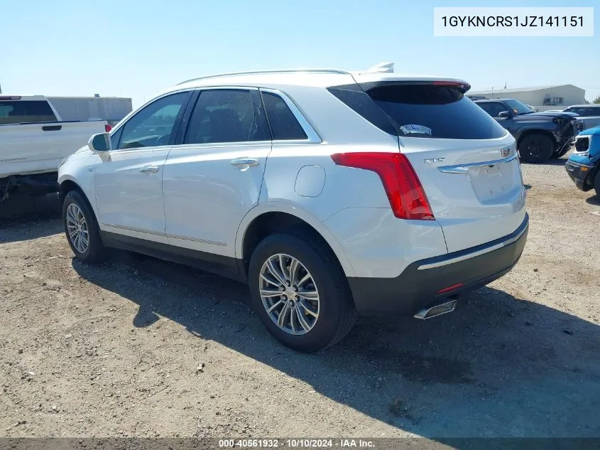 2018 Cadillac Xt5 Luxury VIN: 1GYKNCRS1JZ141151 Lot: 40561932