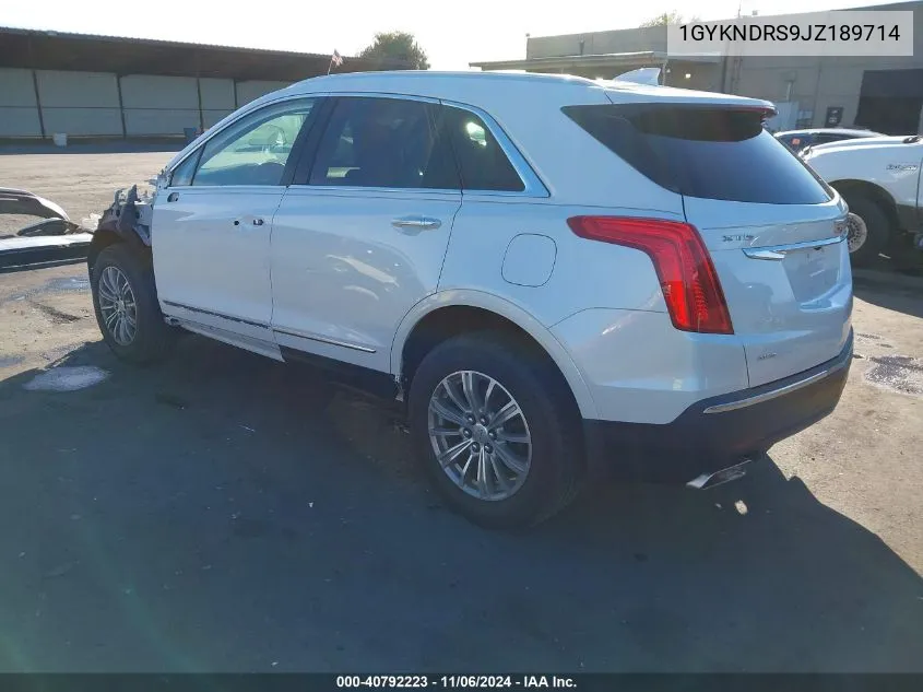 2018 Cadillac Xt5 Luxury VIN: 1GYKNDRS9JZ189714 Lot: 40792223