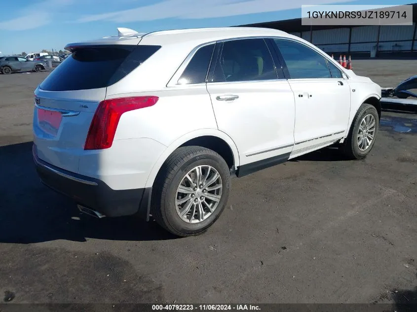 2018 Cadillac Xt5 Luxury VIN: 1GYKNDRS9JZ189714 Lot: 40792223