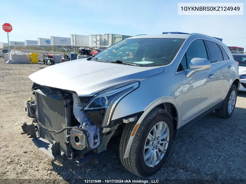 2019 Cadillac Xt5 VIN: 1GYKNBRS0KZ124949 Lot: 12121549