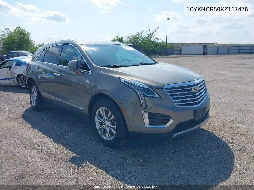 2019 Cadillac Xt5 Platinum VIN: 1GYKNGRS0KZ117478 Lot: 39520321