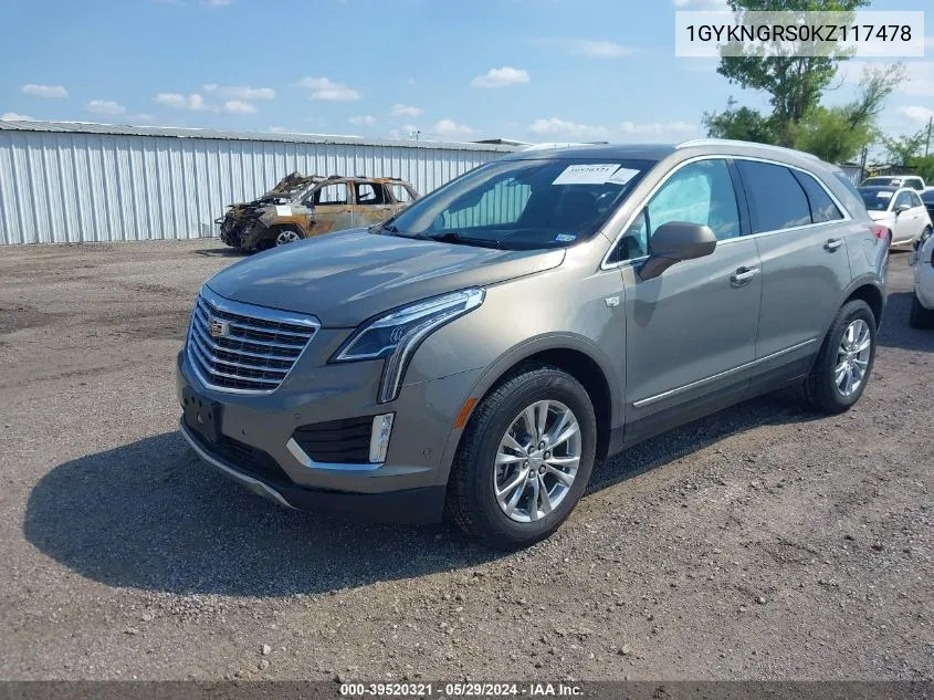 1GYKNGRS0KZ117478 2019 Cadillac Xt5 Platinum