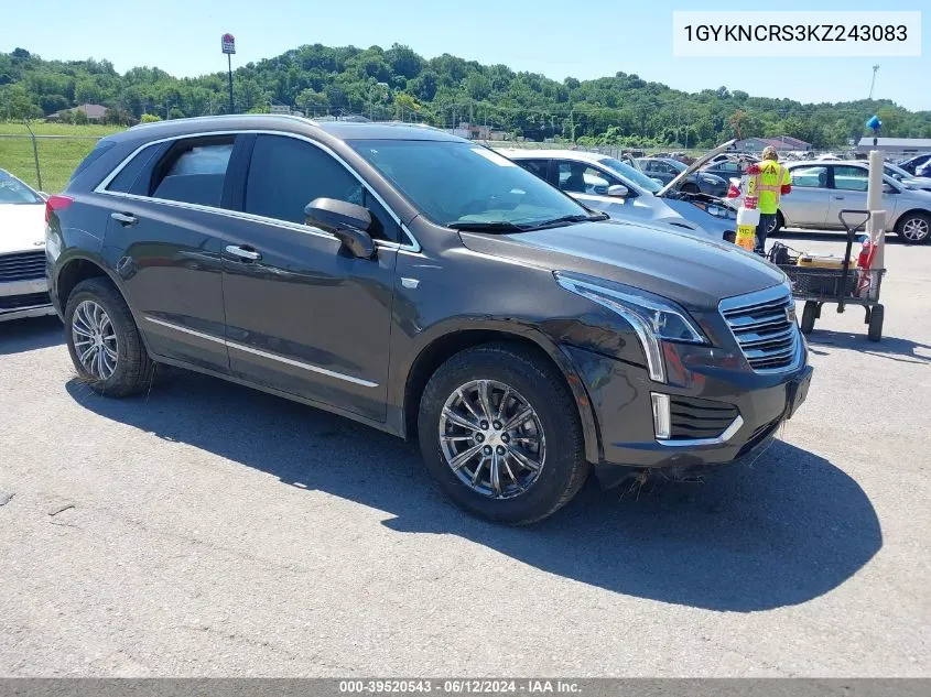 2019 Cadillac Xt5 Luxury VIN: 1GYKNCRS3KZ243083 Lot: 39520543