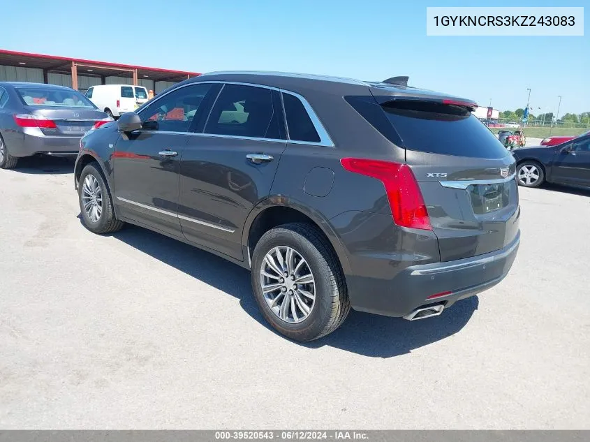 2019 Cadillac Xt5 Luxury VIN: 1GYKNCRS3KZ243083 Lot: 39520543