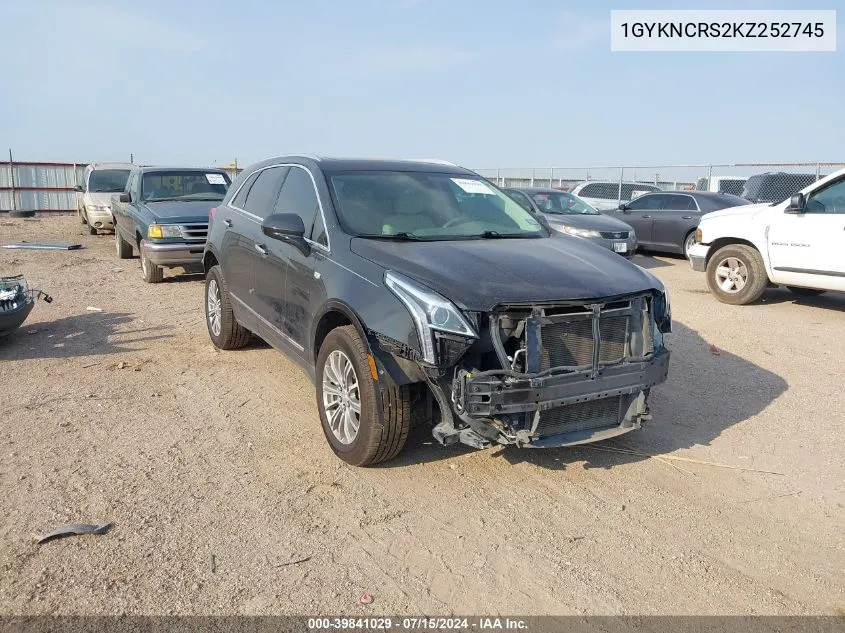 1GYKNCRS2KZ252745 2019 Cadillac Xt5 Luxury