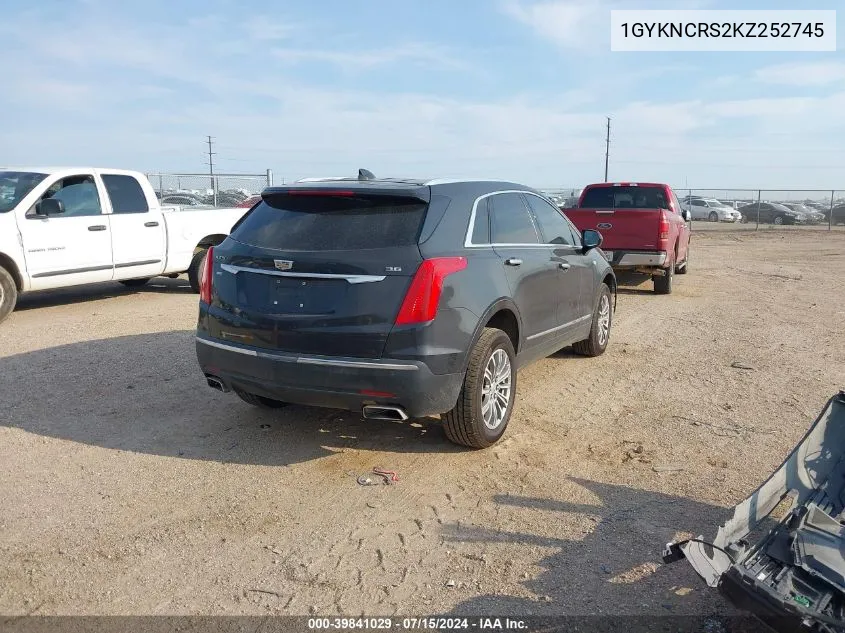 1GYKNCRS2KZ252745 2019 Cadillac Xt5 Luxury