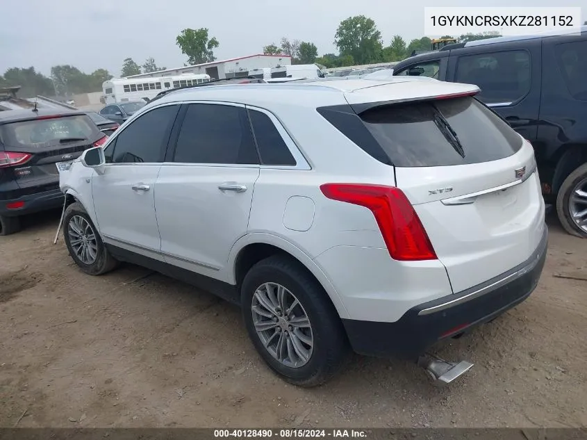 1GYKNCRSXKZ281152 2019 Cadillac Xt5 Luxury