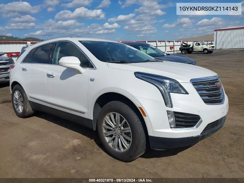 1GYKNDRS0KZ114143 2019 Cadillac Xt5 Luxury