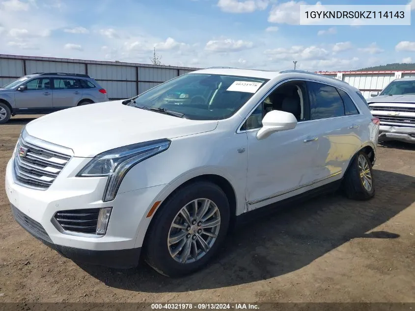 1GYKNDRS0KZ114143 2019 Cadillac Xt5 Luxury