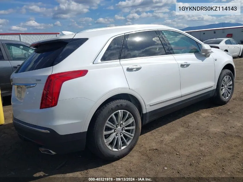 2019 Cadillac Xt5 Luxury VIN: 1GYKNDRS0KZ114143 Lot: 40321978