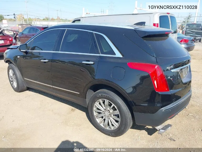 1GYKNCRSXKZ110028 2019 Cadillac Xt5 Luxury