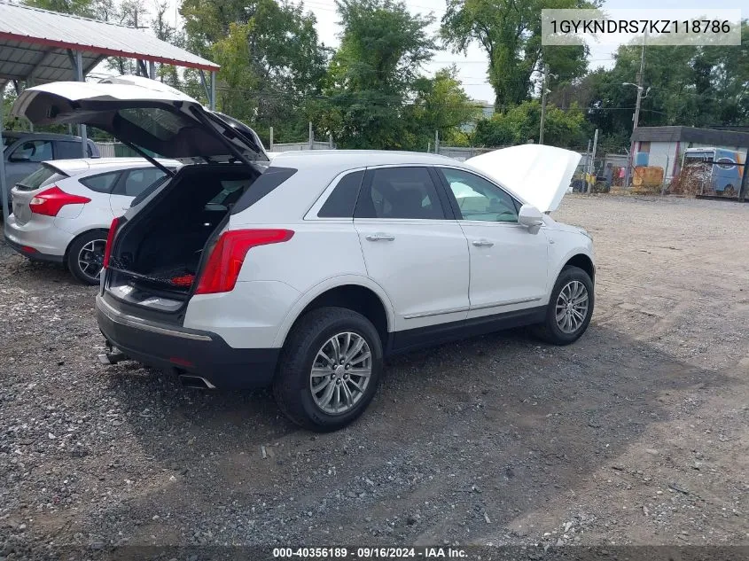 1GYKNDRS7KZ118786 2019 Cadillac Xt5 Luxury