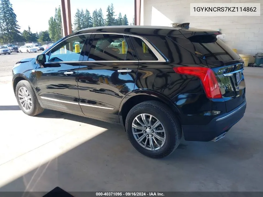 2019 Cadillac Xt5 Luxury VIN: 1GYKNCRS7KZ114862 Lot: 40371095