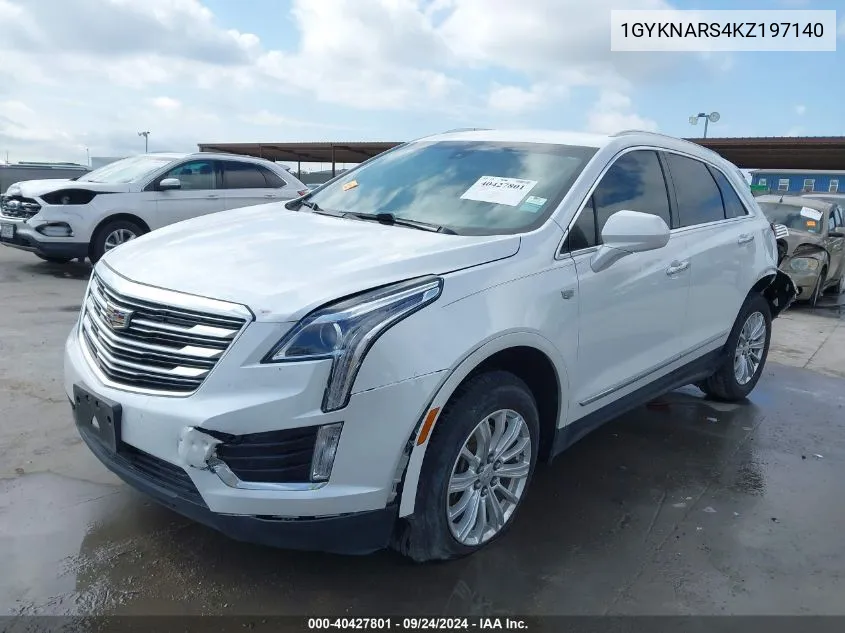 2019 Cadillac Xt5 Standard VIN: 1GYKNARS4KZ197140 Lot: 40427801