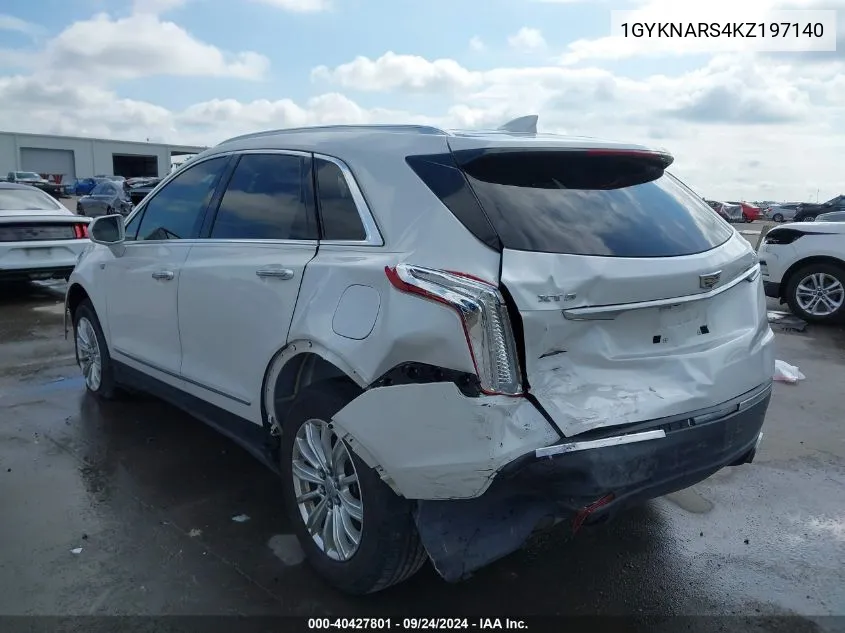 2019 Cadillac Xt5 Standard VIN: 1GYKNARS4KZ197140 Lot: 40427801