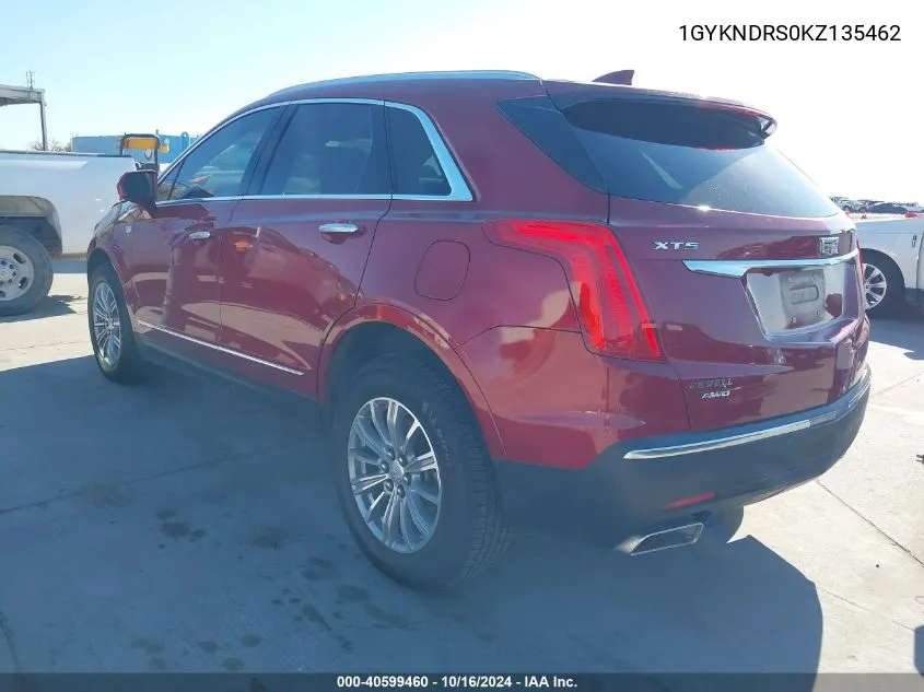 2019 Cadillac Xt5 Luxury VIN: 1GYKNDRS0KZ135462 Lot: 40599460