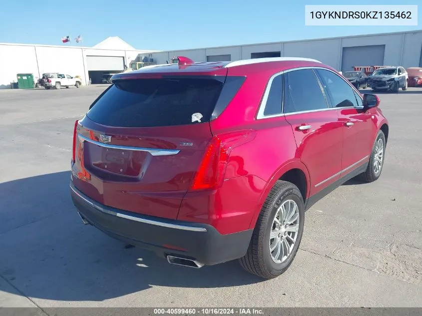 2019 Cadillac Xt5 Luxury VIN: 1GYKNDRS0KZ135462 Lot: 40599460