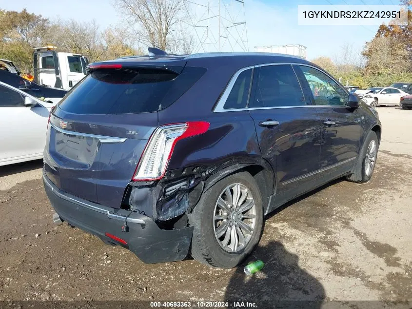 1GYKNDRS2KZ242951 2019 Cadillac Xt5 Luxury