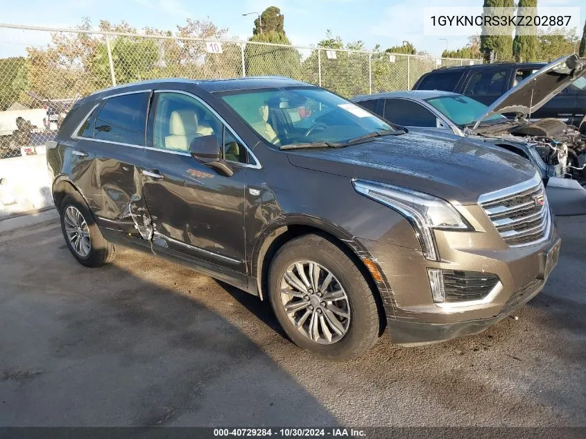 2019 Cadillac Xt5 Luxury VIN: 1GYKNCRS3KZ202887 Lot: 40729284