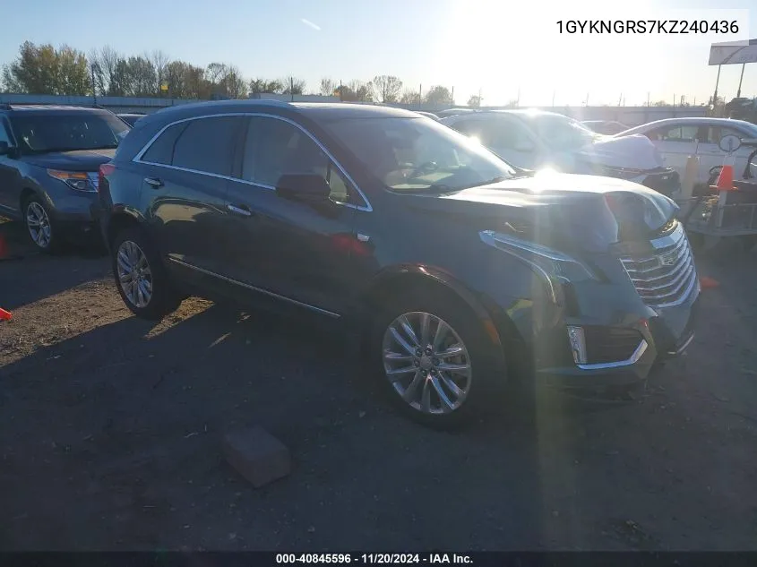 2019 Cadillac Xt5 Platinum VIN: 1GYKNGRS7KZ240436 Lot: 40845596