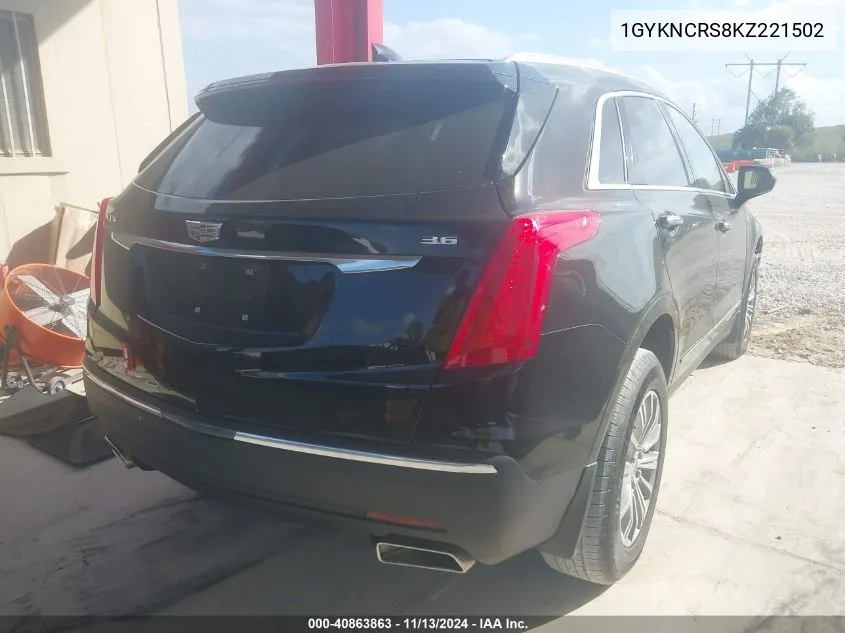 2019 Cadillac Xt5 Luxury VIN: 1GYKNCRS8KZ221502 Lot: 40863863