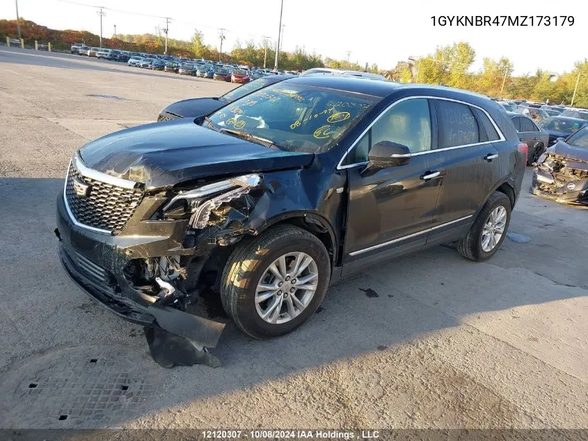 2021 Cadillac Xt5 Luxury VIN: 1GYKNBR47MZ173179 Lot: 12120307