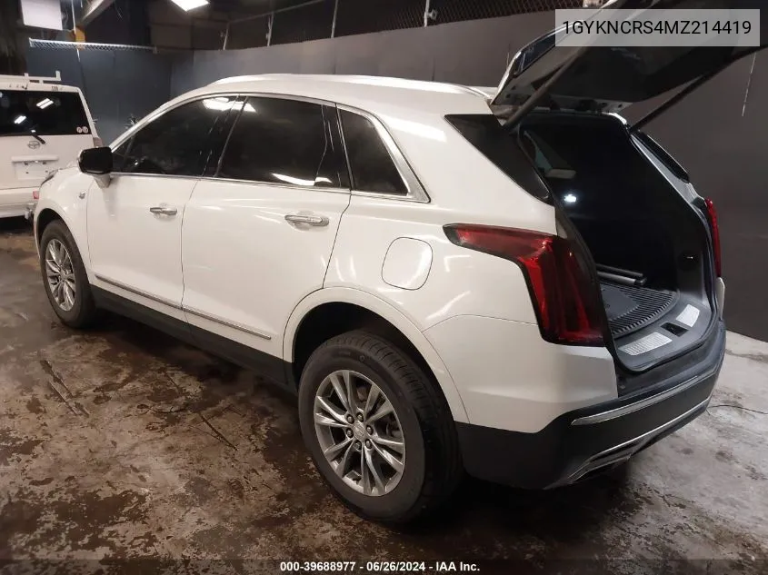 1GYKNCRS4MZ214419 2021 Cadillac Xt5 Fwd Premium Luxury