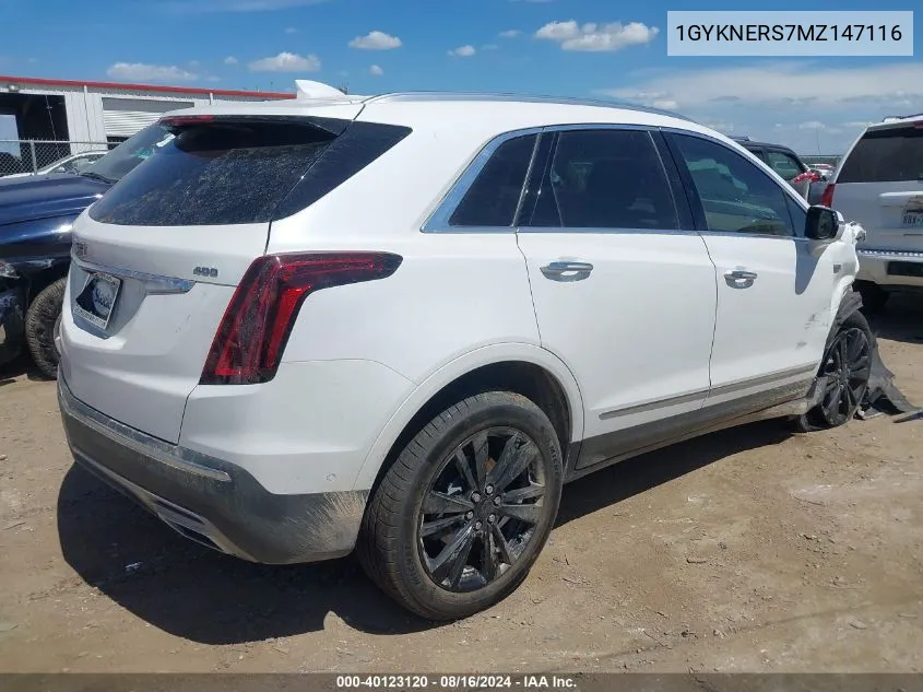 2021 Cadillac Xt5 Fwd Premium Luxury VIN: 1GYKNERS7MZ147116 Lot: 40123120