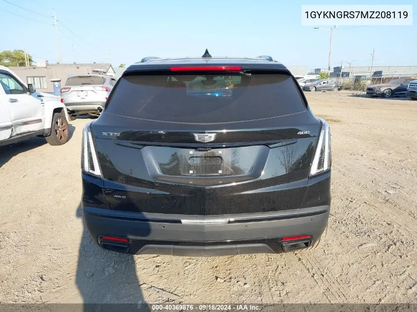 1GYKNGRS7MZ208119 2021 Cadillac Xt5 Awd Sport