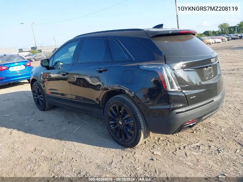 1GYKNGRS7MZ208119 2021 Cadillac Xt5 Awd Sport