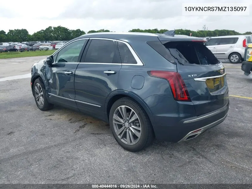 2021 Cadillac Xt5 Fwd Premium Luxury VIN: 1GYKNCRS7MZ135097 Lot: 40444016