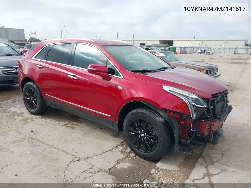 2021 Cadillac Xt5 Fwd Luxury VIN: 1GYKNAR47MZ141617 Lot: 40702537