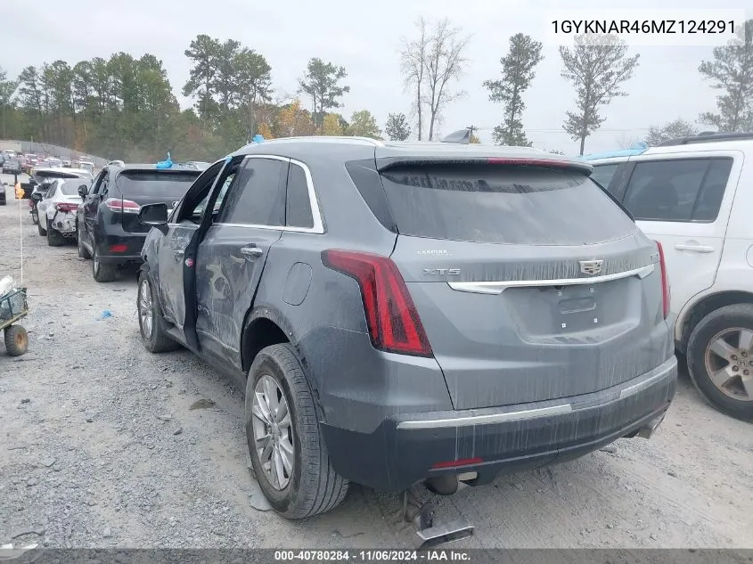 2021 Cadillac Xt5 Fwd Luxury VIN: 1GYKNAR46MZ124291 Lot: 40780284