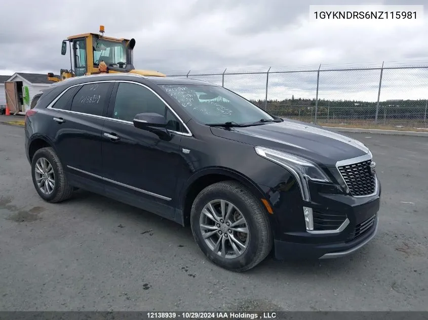 2022 Cadillac Xt5 Premium Luxury VIN: 1GYKNDRS6NZ115981 Lot: 12138939