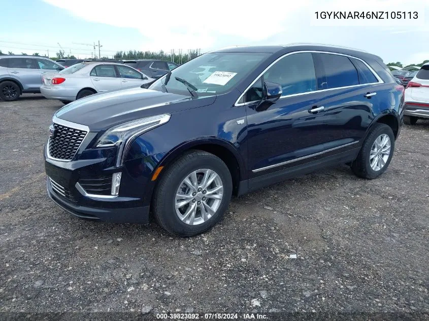 2022 Cadillac Xt5 Fwd Luxury VIN: 1GYKNAR46NZ105113 Lot: 39823092