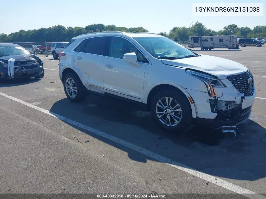 2022 Cadillac Xt5 Awd Premium Luxury VIN: 1GYKNDRS6NZ151038 Lot: 40332918