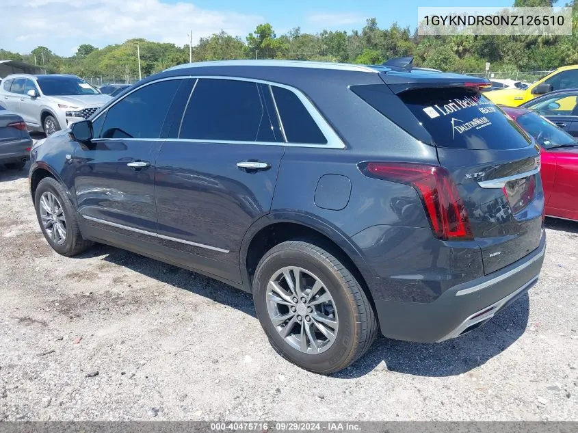 2022 Cadillac Xt5 Awd Premium Luxury VIN: 1GYKNDRS0NZ126510 Lot: 40475716