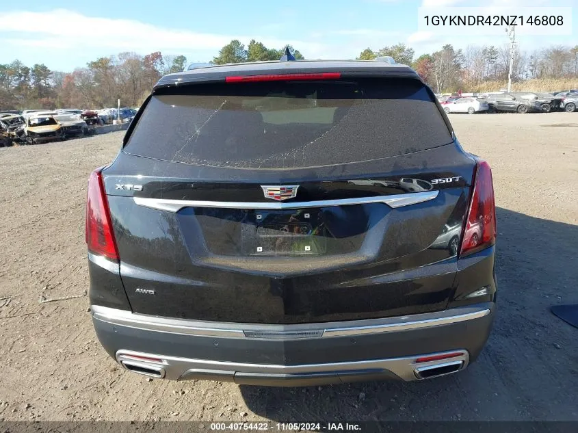 2022 Cadillac Xt5 Awd Premium Luxury VIN: 1GYKNDR42NZ146808 Lot: 40754422