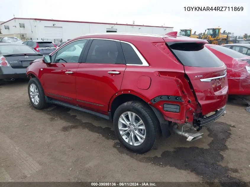 2024 Cadillac Xt5 Fwd Luxury VIN: 1GYKNAR44RZ711869 Lot: 39598136