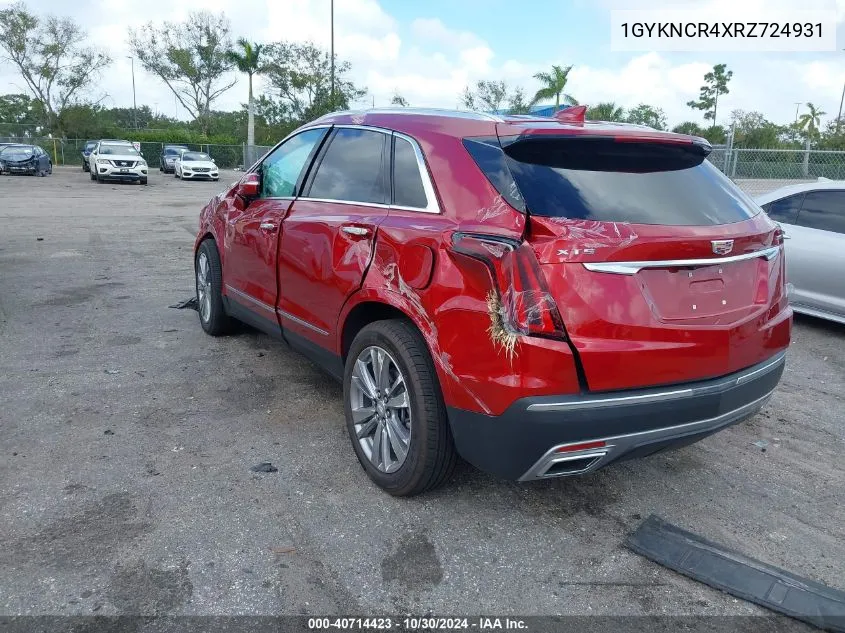 2024 Cadillac Xt5 Fwd Premium Luxury VIN: 1GYKNCR4XRZ724931 Lot: 40714423