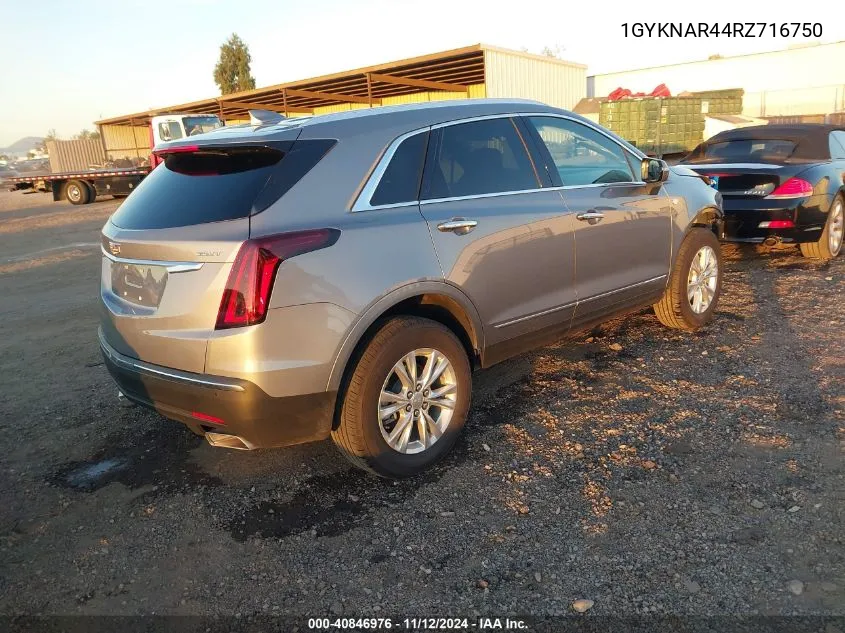 2024 Cadillac Xt5 Fwd Luxury VIN: 1GYKNAR44RZ716750 Lot: 40846976