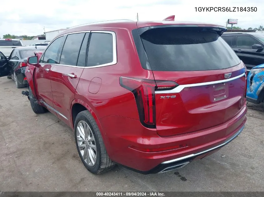 2020 Cadillac Xt6 Fwd Premium Luxury VIN: 1GYKPCRS6LZ184350 Lot: 40243411