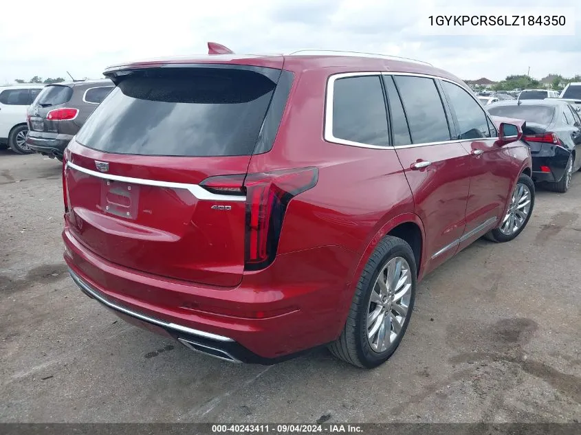 2020 Cadillac Xt6 Fwd Premium Luxury VIN: 1GYKPCRS6LZ184350 Lot: 40243411