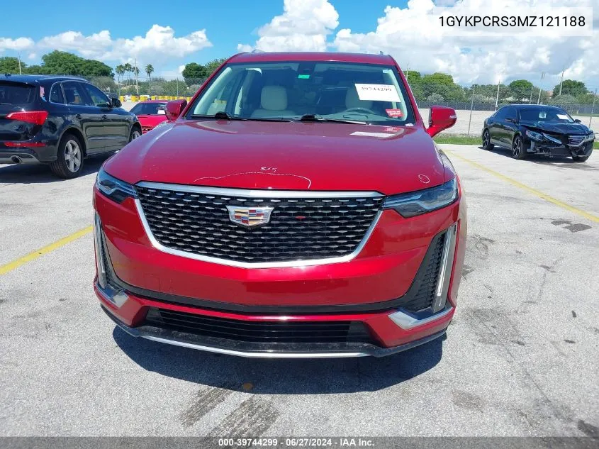 1GYKPCRS3MZ121188 2021 Cadillac Xt6 Fwd Premium Luxury