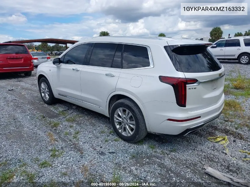 2021 Cadillac Xt6 Fwd Luxury VIN: 1GYKPAR4XMZ163332 Lot: 40195590