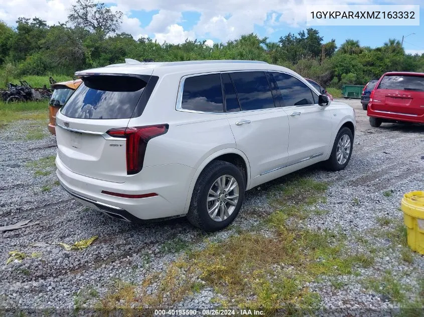 2021 Cadillac Xt6 Fwd Luxury VIN: 1GYKPAR4XMZ163332 Lot: 40195590