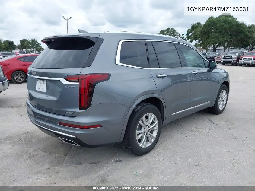 2021 Cadillac Xt6 Fwd Luxury VIN: 1GYKPAR47MZ163031 Lot: 40309972