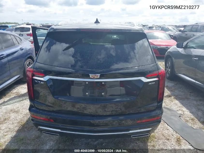 2021 Cadillac Xt6 Premium Luxury VIN: 1GYKPCRS9MZ210277 Lot: 40483899