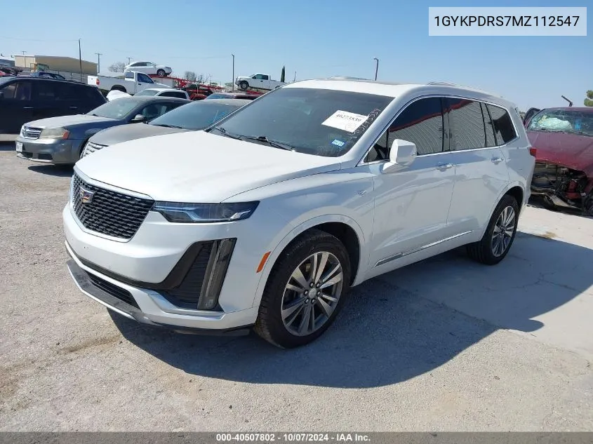 2021 Cadillac Xt6 Awd Premium Luxury VIN: 1GYKPDRS7MZ112547 Lot: 40507802