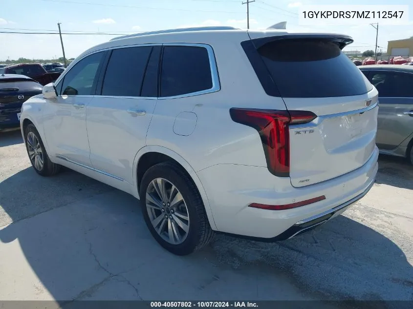 2021 Cadillac Xt6 Awd Premium Luxury VIN: 1GYKPDRS7MZ112547 Lot: 40507802